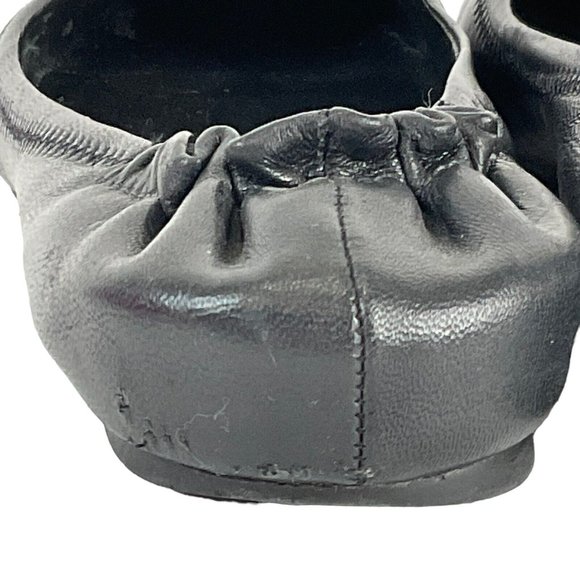 Tory Burch Shoes Womens Size 7.5 Black Minnie Travel Ballet Flat Napa Leather - Picture 14 of 16